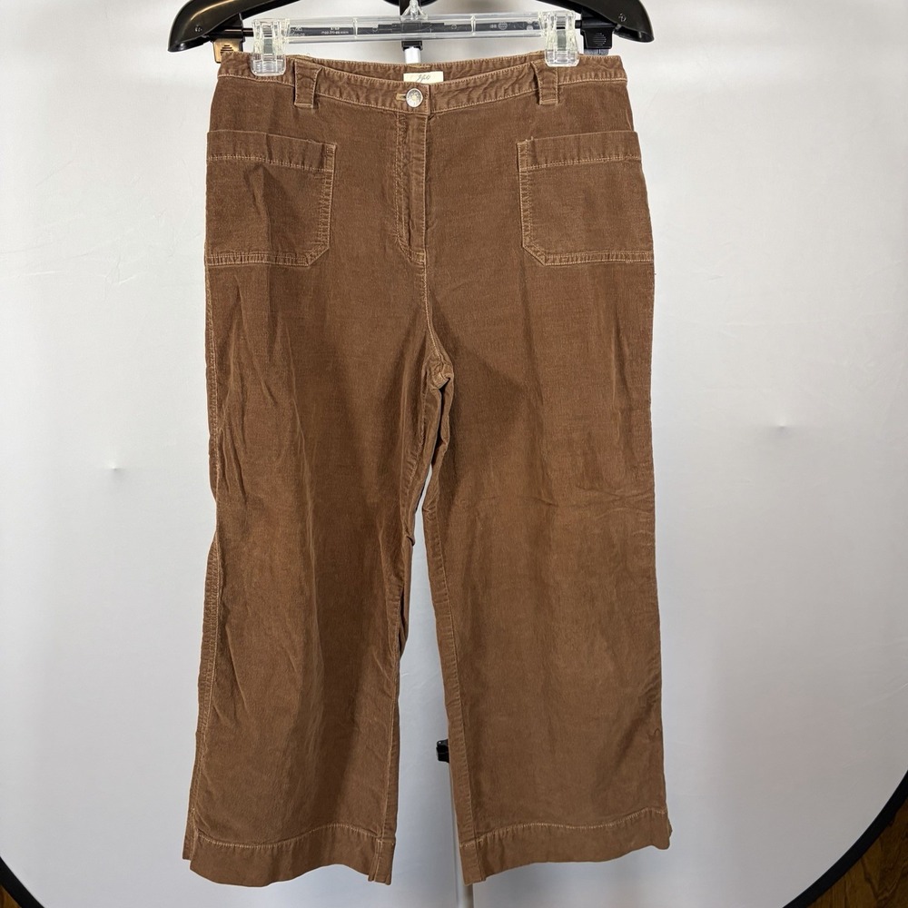 VTG J Jill Sz 10 Brown Corduroy Wide Leg Pants Boho Minimalist Fall Womens Indie